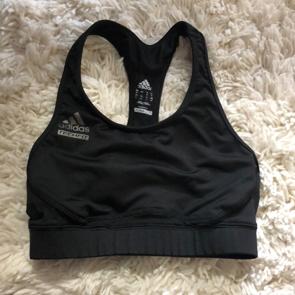 New Adidas Techfit Black Sports Bra